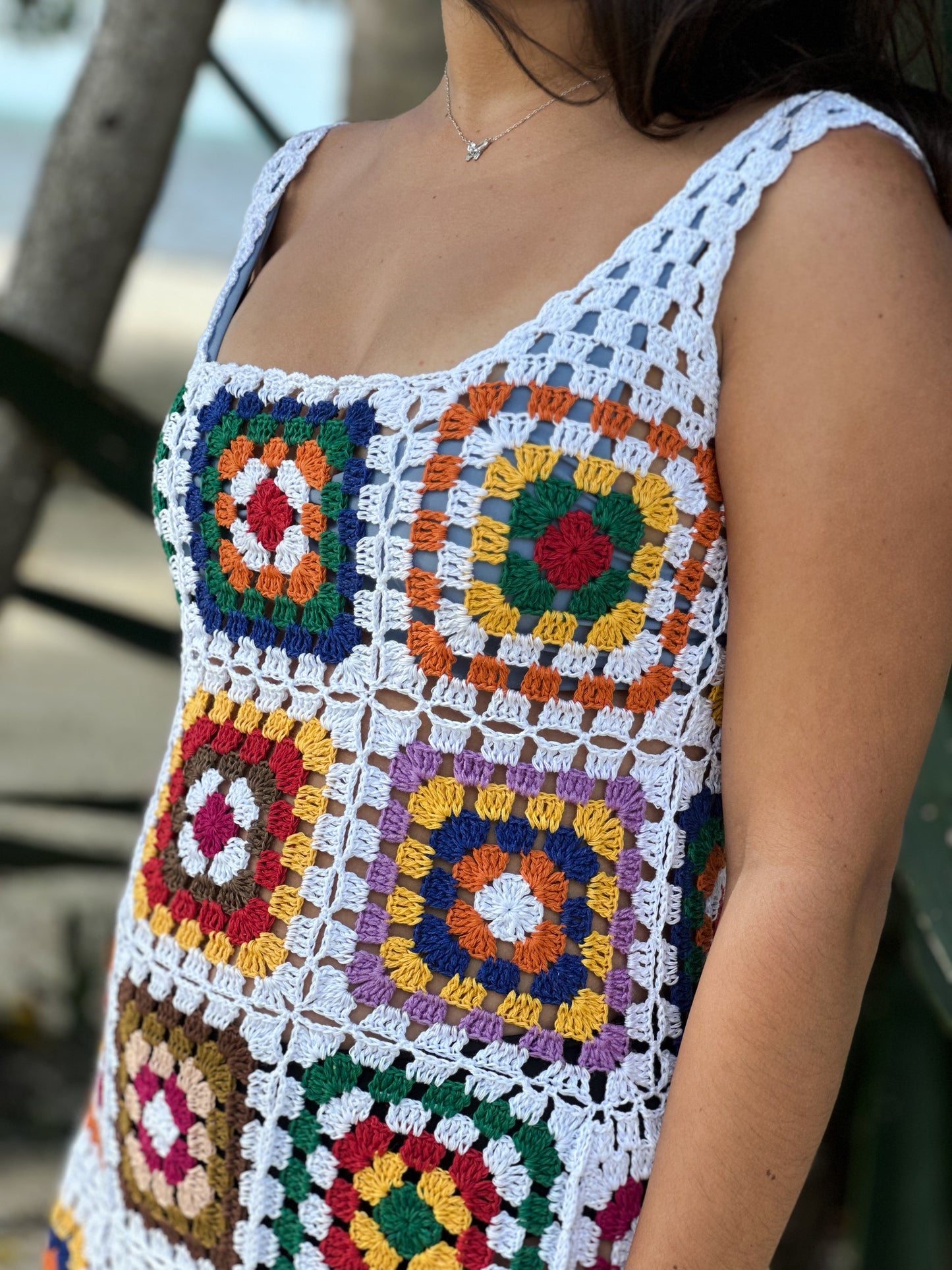 Boho Patchwork Crochet Maxi