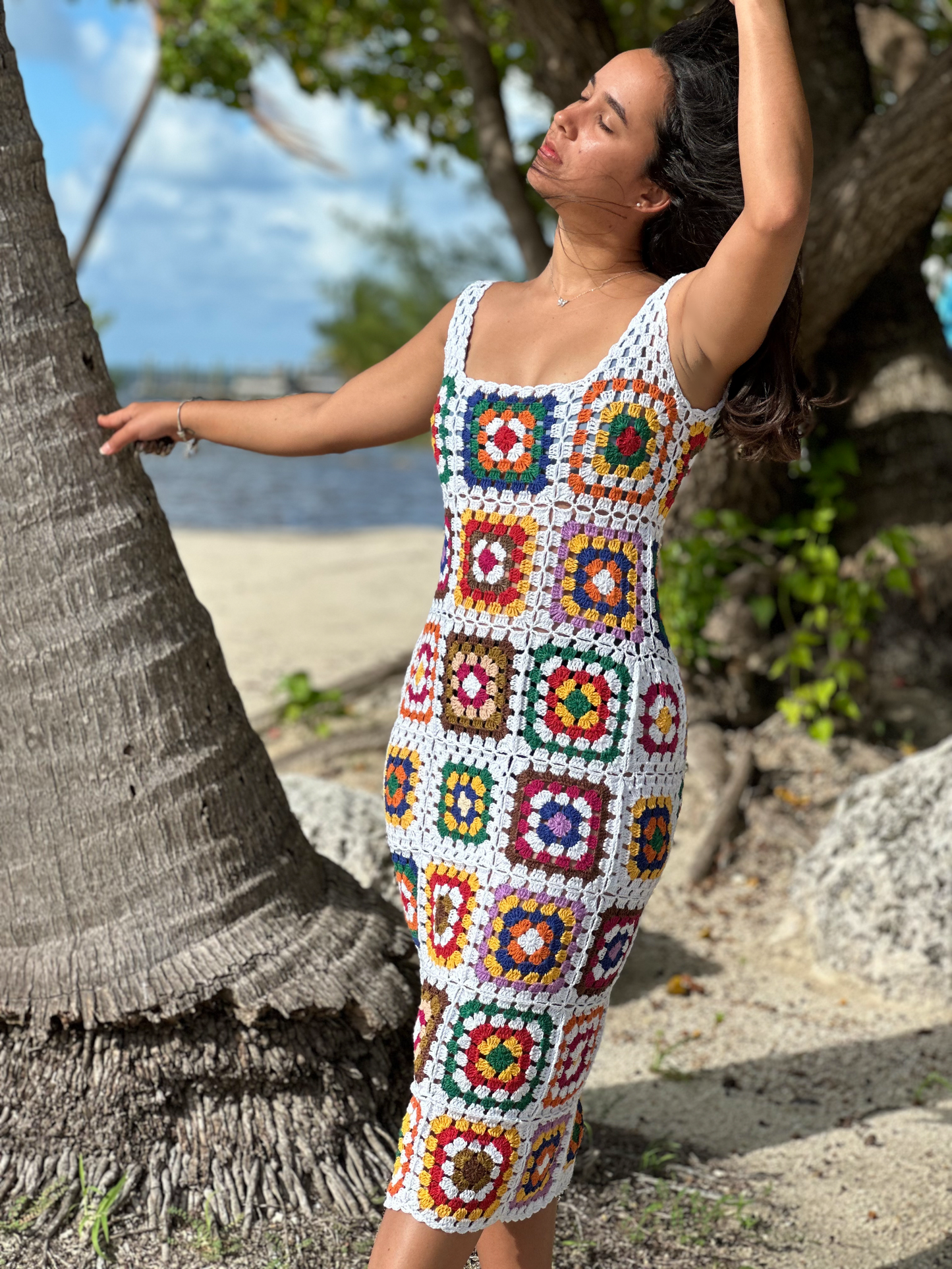 Boho Patchwork Crochet Maxi