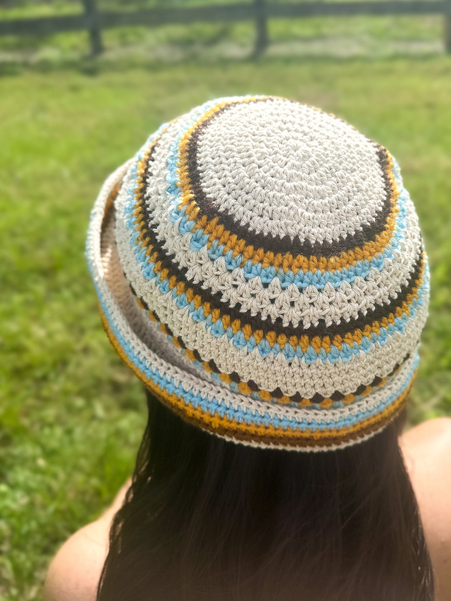 Crochet Bucket Hat Sunset