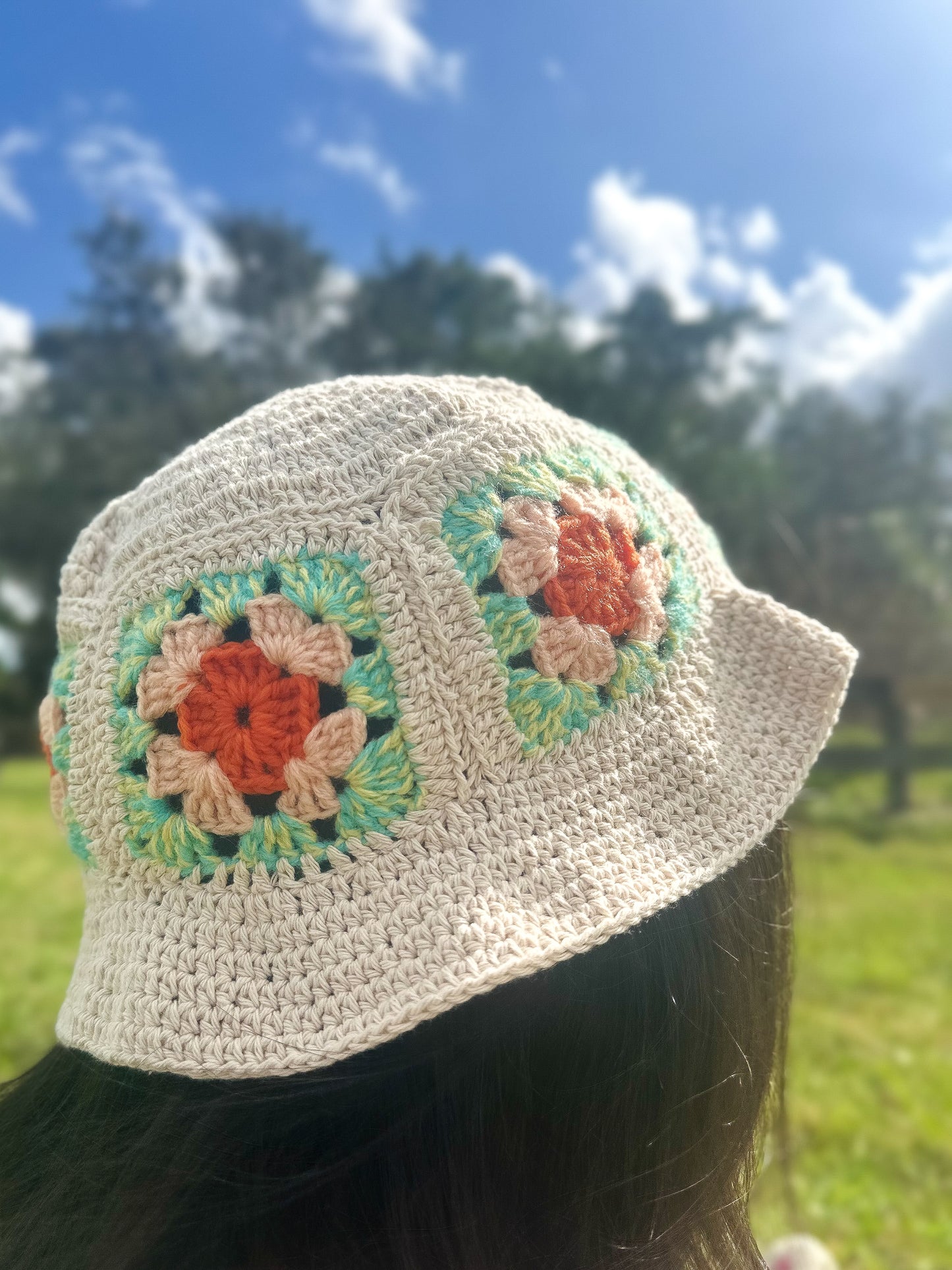 Crochet Bucket Hat Granny Square Soft