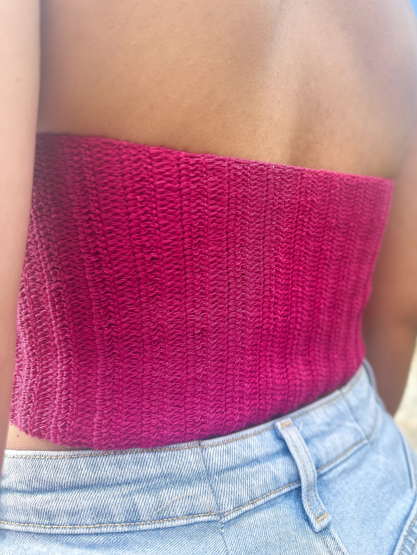 Crop Top Tie on Front and Neck